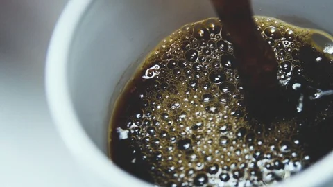 Pouring coffee in a mug Stock Footage 87233048
