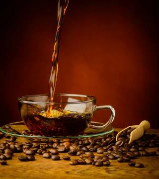 Pouring coffee Stock Photos