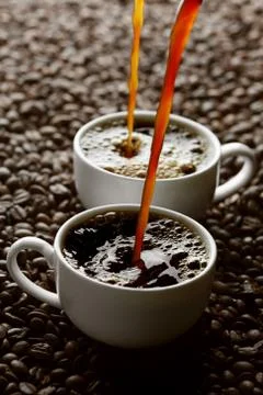 Pouring coffee Stock Photos