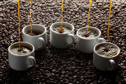 Pouring coffee Stock Photos