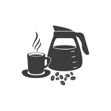 Pouring coffee Vector isolated on white background. Stock Illustration