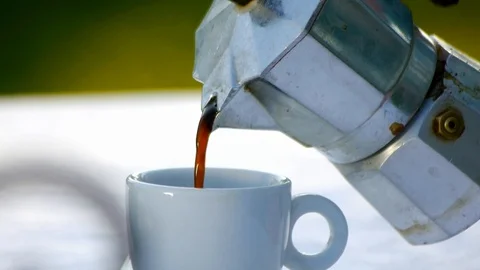 Pouring coffee into white cup Stock Footage 88655140