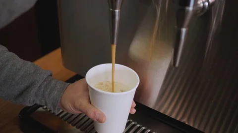 Pouring Cold Brew Coffee to go Stock Footage 108597621