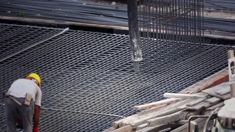 Pouring Concrete On The Construction Stock Footage 139455269