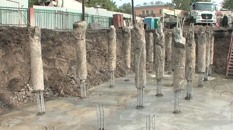 Pouring the concrete construction site Stock Footage 5165015