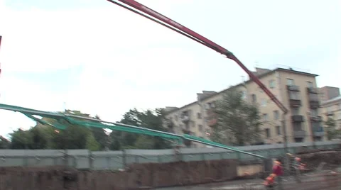 Pouring the concrete construction site Stock Footage 5165025