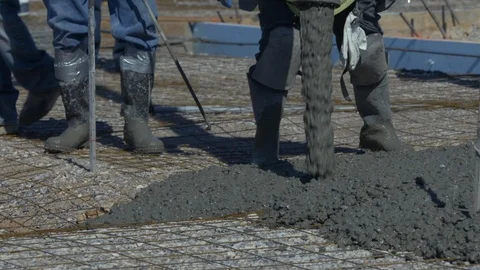 Pouring Concrete Stock Footage 86129289