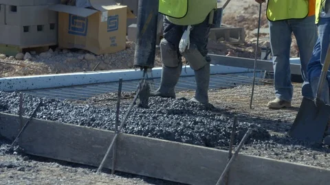 Pouring Concrete Stock Footage 86134616