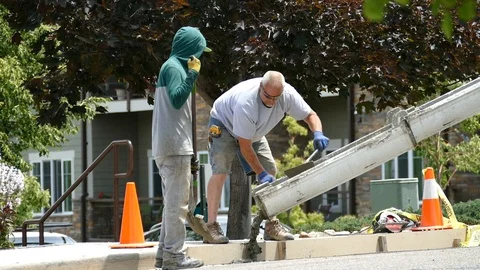 Pouring Concrete Stock Footage 123397960