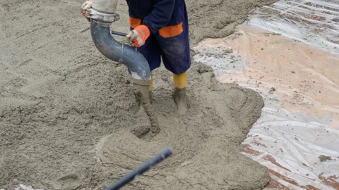Pouring concrete Stock Footage 137103509