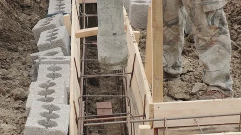 Pouring concrete Stock Footage 160345561