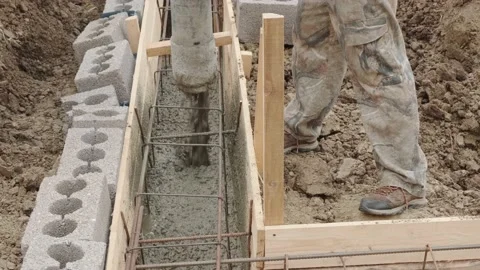Pouring concrete Video stock 160345597