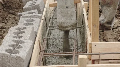 Pouring concrete Stock Footage 160345616