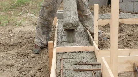 Pouring concrete Stock Footage 160345659