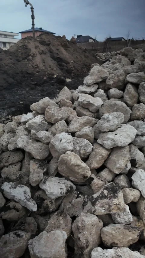 Pouring Concrete for Foundation,Foundation Construction Process Stock Footage 300057173