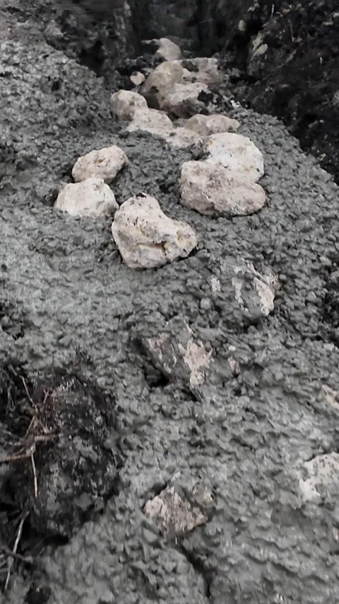 Pouring Concrete for Foundation,Foundation Construction Process Stock Footage 300060791