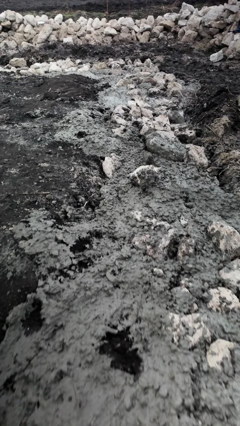 Pouring Concrete for Foundation,Foundation Construction Process Stock Footage 300061109