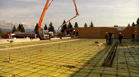 Pouring concrete in timelapse Stock Footage 21555072