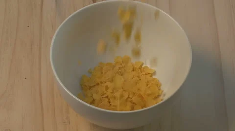 Pouring Corn Flakes Stock Footage 48786907