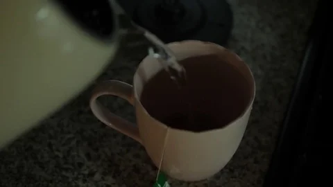 Pouring a cup of tea during winter Video stock 83393745