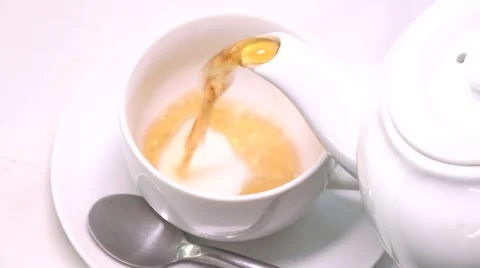 Pouring a Cup of Tea Stock Footage 65860465