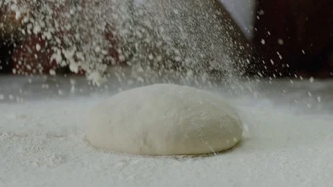 Pouring Flour and Preparing Dough Stock Footage 115862458