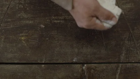 Pouring Flour and Preparing Dough Stock Footage 115862632