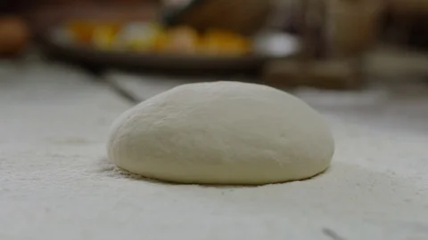 Pouring Flour and Preparing Dough Stock Footage 115862847