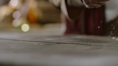 Pouring Flour and Preparing Dough Stock Footage 115863012