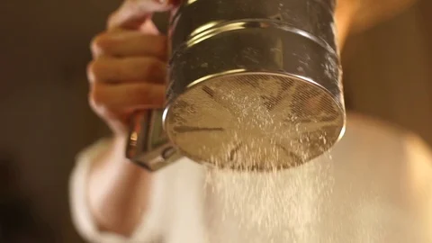 Pouring the flour in slow motion Stock Footage 72659450
