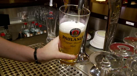Pouring German Beer Stock Footage 43660490