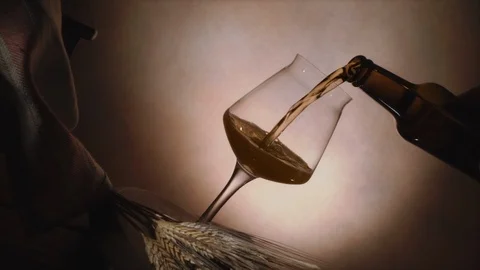 Pouring A Glass of Fresh Beer Stock Footage