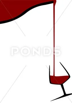 Pouring a glass of wine Stock Illustration