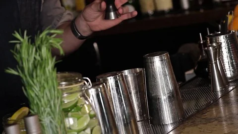 Pouring a Green Mixer Stock Footage 78624277