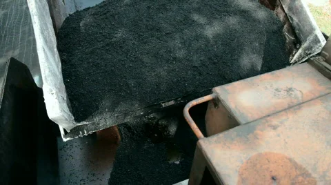 Pouring Hot Ashfalt Stock Footage