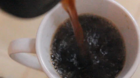 Pouring Hot Coffee Stock Footage 33832463