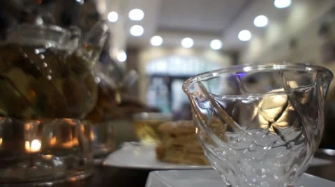 Pouring Hot Tea Into The Cup Stock Footage 52554268