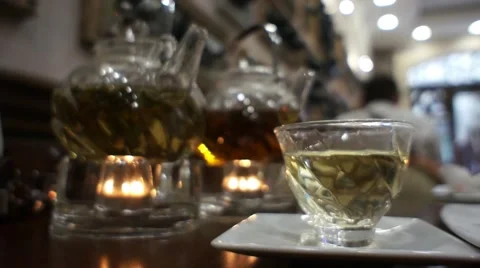 Pouring Hot Tea Into The Cup Stock Footage 52554280