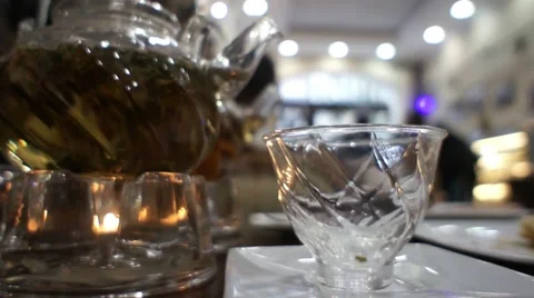 Pouring Hot Tea Into The Cup Stock Footage 52554302