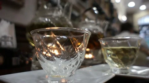 Pouring Hot Tea Into The Cup Stock Footage 52554309