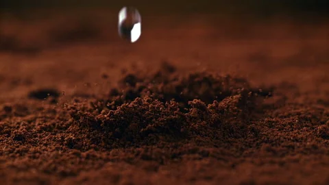 Pouring Hot Water onto Ground Coffee Stock Footage