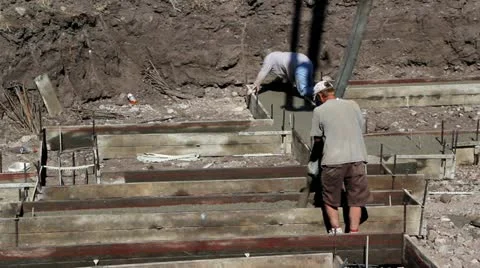 Pouring House Foundation Stock Footage 11245428