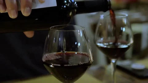 Pouring House Red Wine In Rome, Italy Stock Footage 155007560