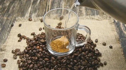 Pouring instant coffee in slowmotion Stock Footage 59225353