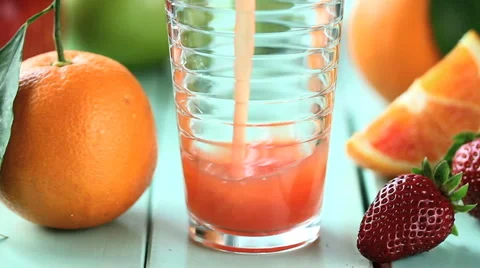 Pouring juice Stock Footage 5090208