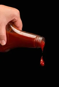 Pouring Ketchup. Foto stock
