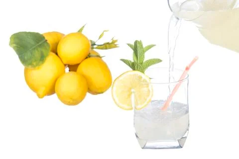 Pouring lemonade Stock Photos