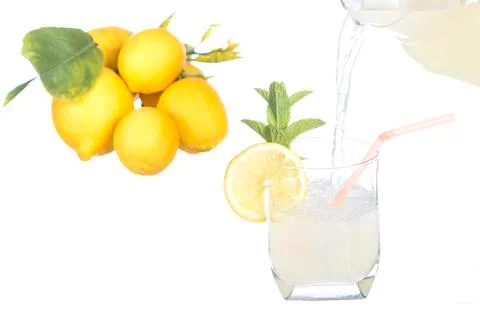 Pouring lemonade Stock Photos