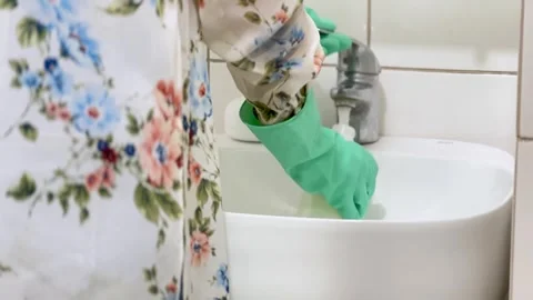 Pouring Liquid Cleaner into Dispenser Bottles, Close Up (2) Stock Footage 308809123