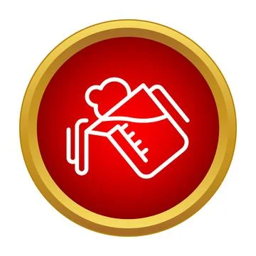 Pouring liquid from a measuring beaker outline icon Stock Illustration
